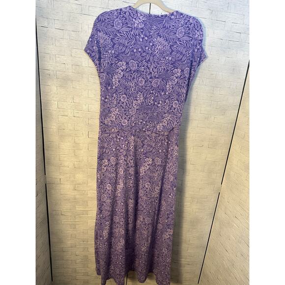 Lands’ End women’s maxi dress purple feminine wrap style colorful  plus size ￼ - Picture 2 of 9